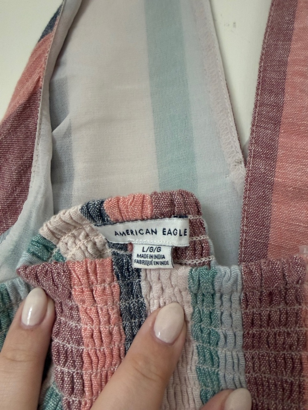 American Eagle Outfitters Multicolor Striped Halter Mini Dress - Picture 4 of 4
